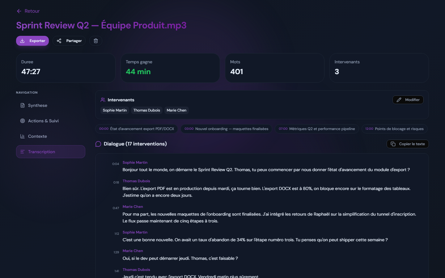 AudiosTranscribe - Transcription complète avec identification des speakers